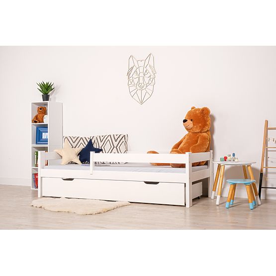 Children's Bed Paul with Guardrail - White