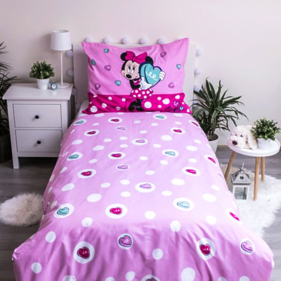 Children's bedding 140 x 200 cm + 70 x 90 cm Minnie hearts