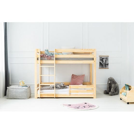 Children's Bunk Bed Mila Classic with Guardrail - Natural