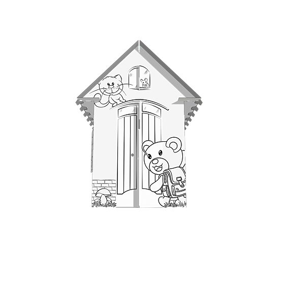 Children's cardboard house with a chimney - Bear