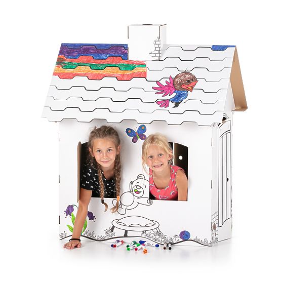 Children's cardboard house with a chimney - Bear
