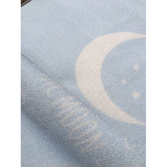 Children's carpet LOVE YOU MOON light blue / white