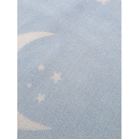 Children's carpet LOVE YOU MOON light blue / white