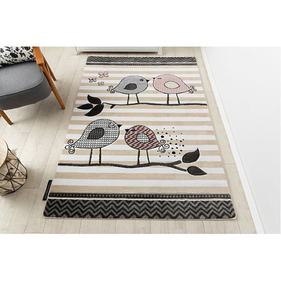 Children's carpet PETIT - Birds - beige-white
