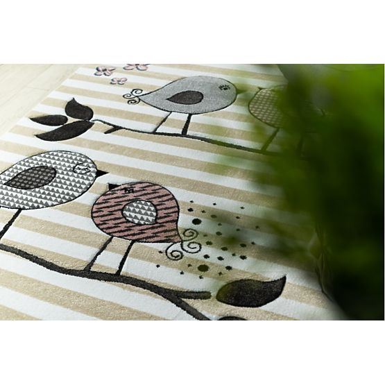 Children's carpet PETIT - Birds - beige-white
