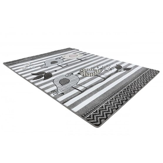 Children's carpet PETIT - Birds - gray-white