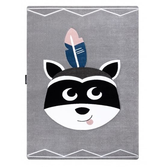 Children's carpet PETIT - Raccoon - gray
