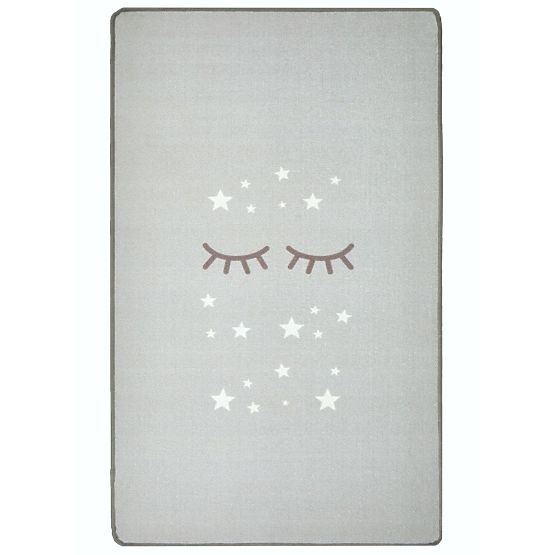 Children's rug sleeping eyes - grey