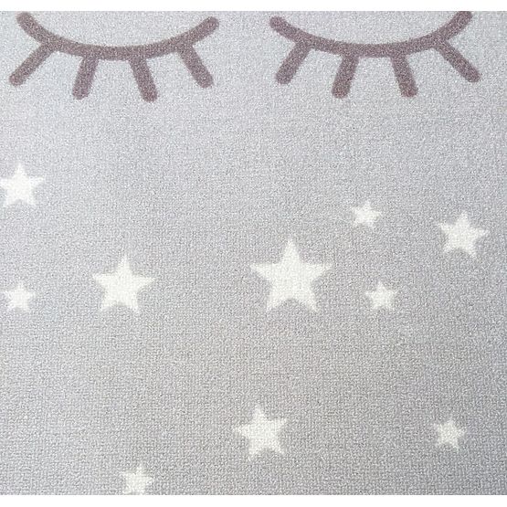 Children's rug sleeping eyes - grey