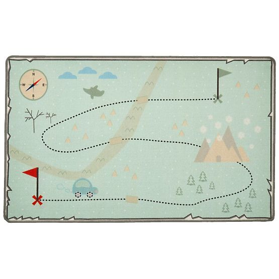 Children's rug Treasure map - mint