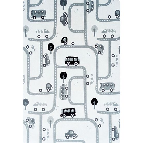 Children's rug We love playtime - black and white