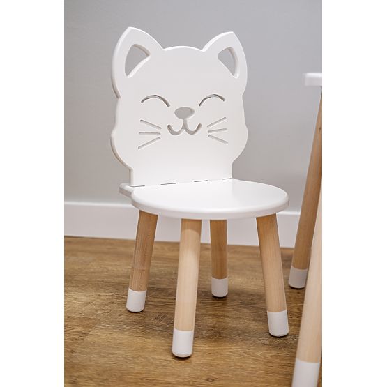 Children's Chair - Cat - White