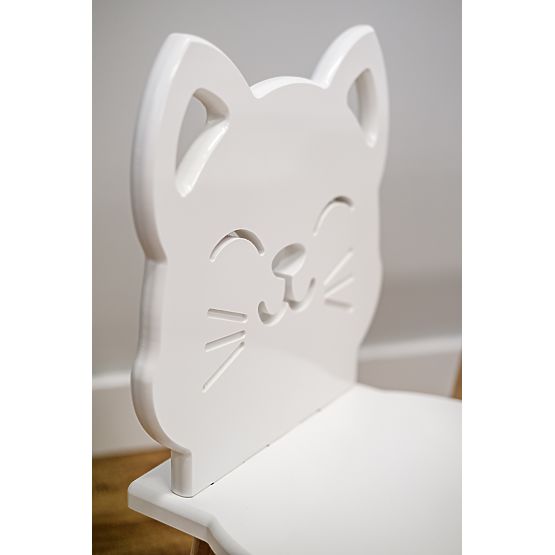 Children's Chair - Cat - White