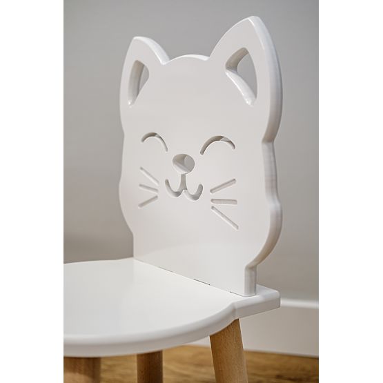 Children's Chair - Cat - White