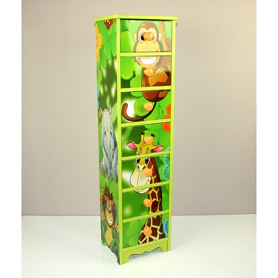 Children's chest of drawers Jungle - 7 drawers