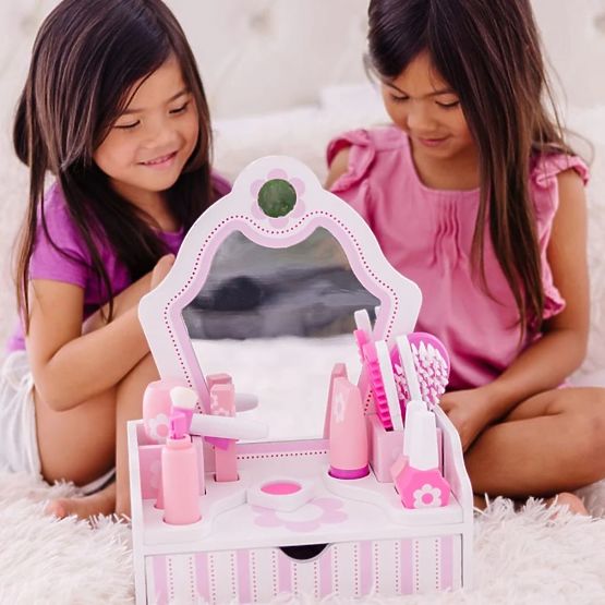 Children's cosmetic table with mirror