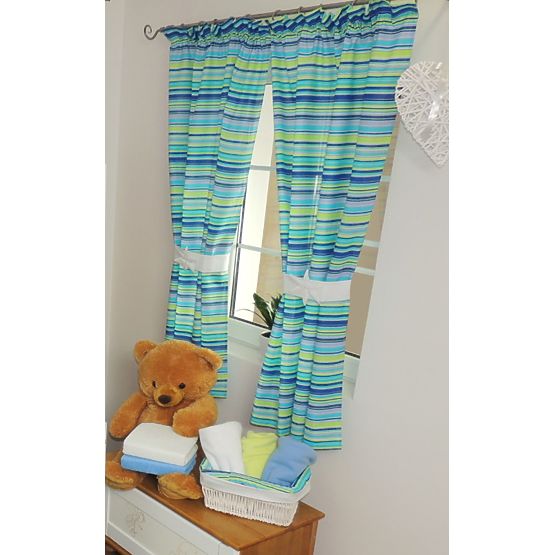 Children's Curtains - Dark Blue Stripes