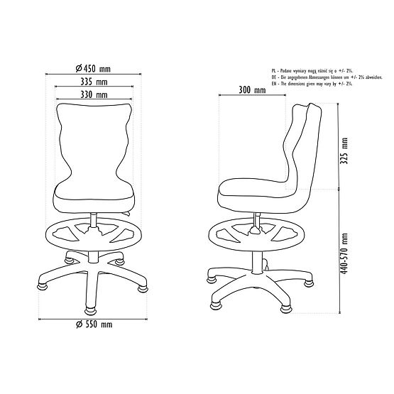 Children's Ergonomic Desk Chair Adjusted for Height 119-142 cm - Footballs