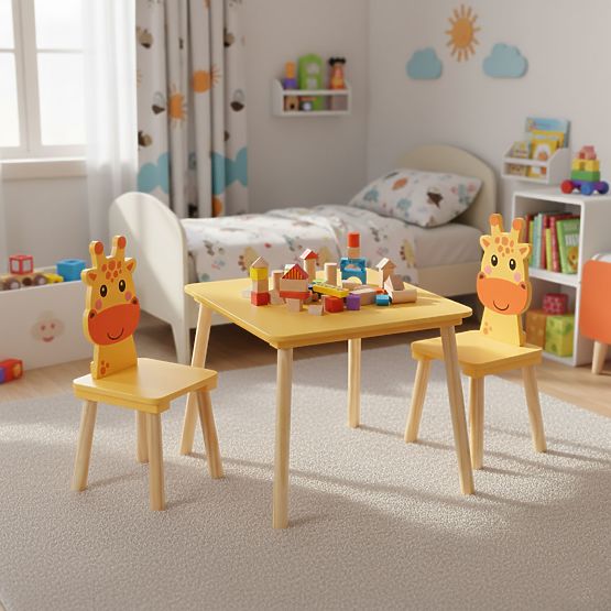 Children's Furniture Set Table + 2 Chairs Giraffe ECOTOYS