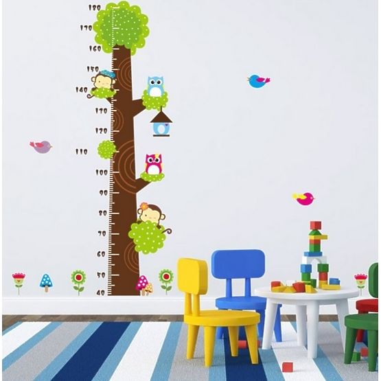 Children's growth chart Wall Sticker green tree