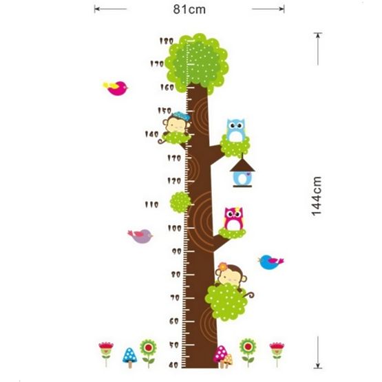 Children's growth chart Wall Sticker green tree