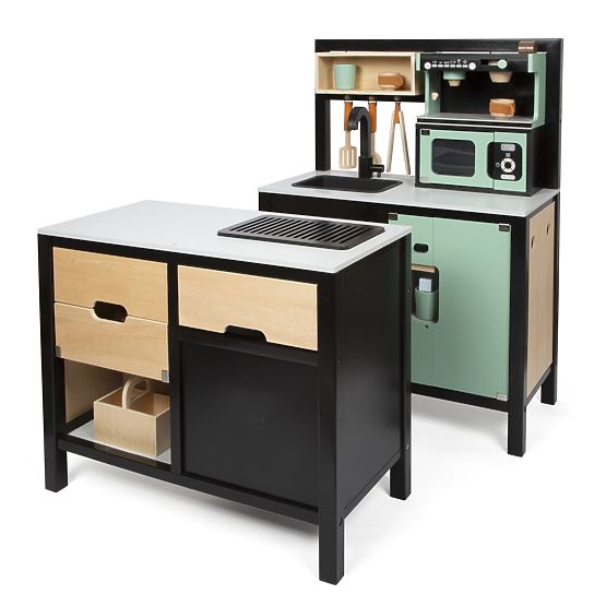 Children's Industrial Kitchen with Kitchen Island