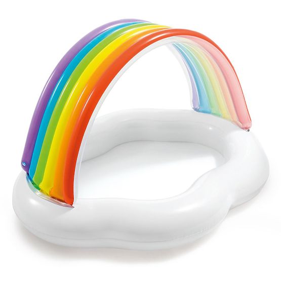 Children's inflatable pool with a rainbow roof