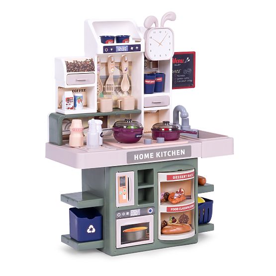 Children's Kitchen with Sounds, LED, Steam Generator, 35 Accessories