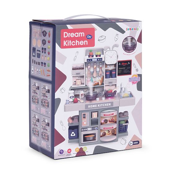 Children's Kitchen with Sounds, LED, Steam Generator, 35 Accessories