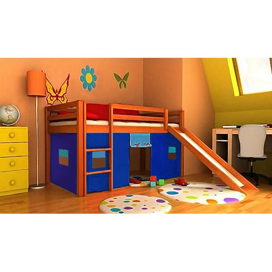 Children's loft bed Ourbaby Modo alder with slide