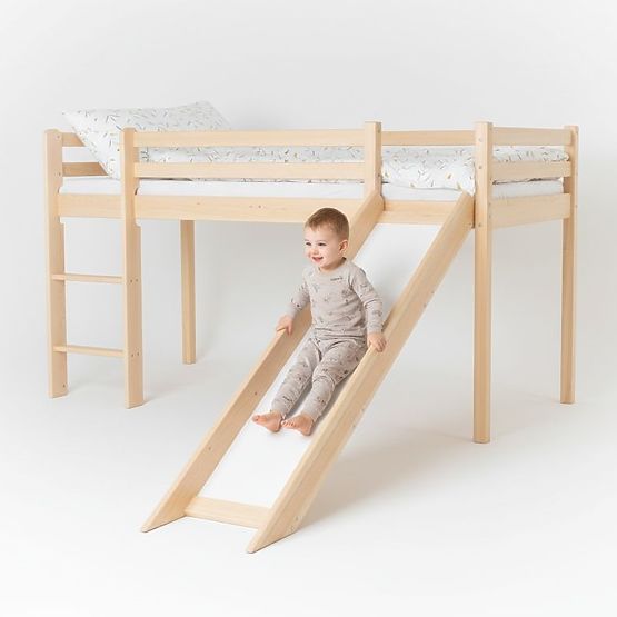 Children's Loft Bed Ourbaby Modo with Slide - Pine