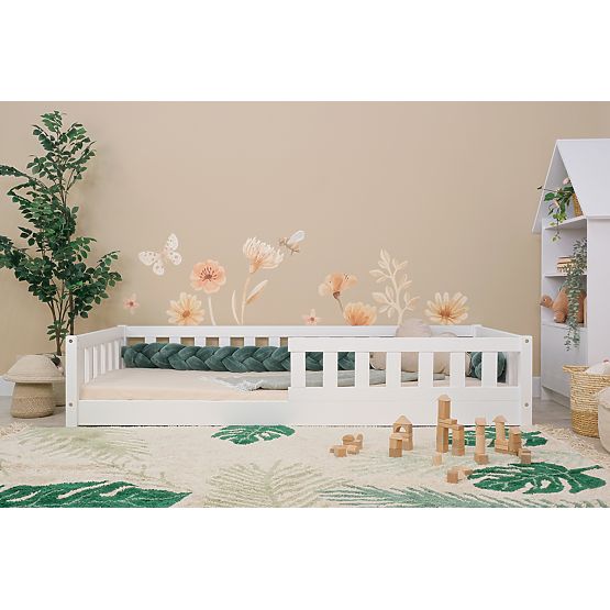 Children's Low Bed Montessori Meadow - White