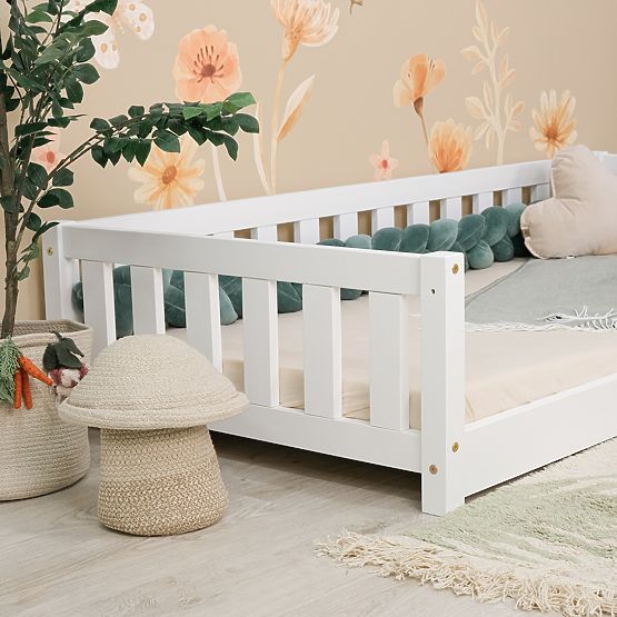 Children's Low Bed Montessori Meadow - White