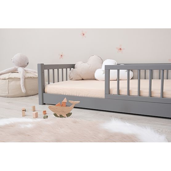 Children's Low Bed Montessori Ourbaby - Grey