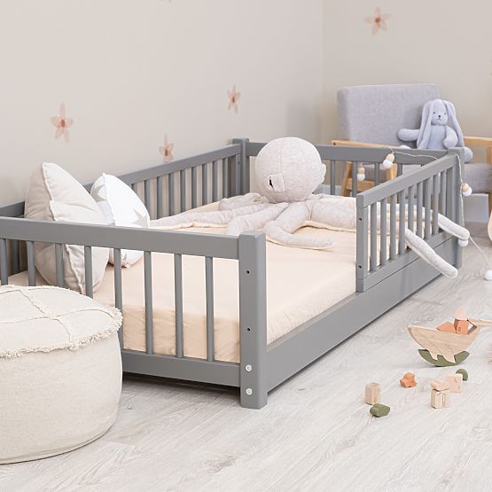 Children's Low Bed Montessori Ourbaby - Grey