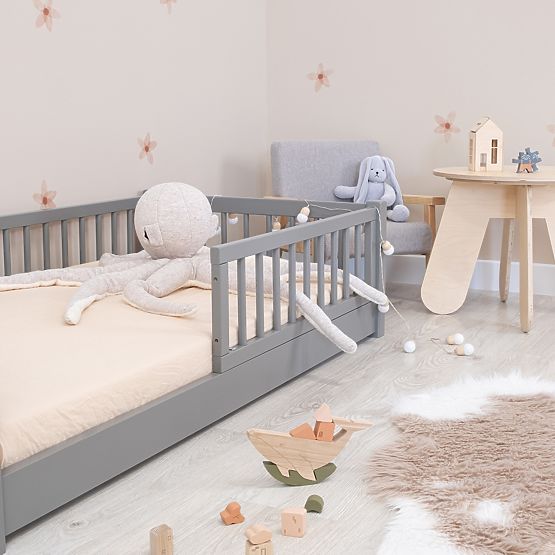 Children's Low Bed Montessori Ourbaby - Grey