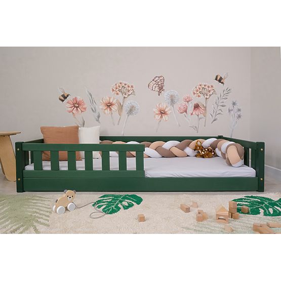 Children's Low Bed Montessori Ourbaby Meadow - Green