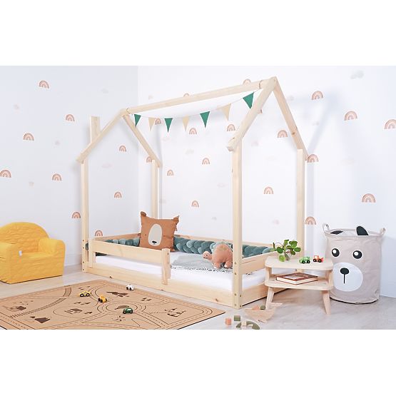 Children's Montessori bed Chimney house - natural