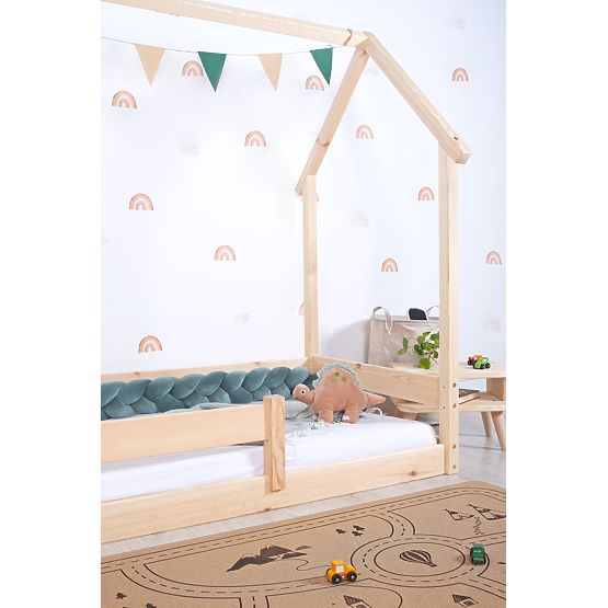 Children's Montessori bed Chimney house - natural