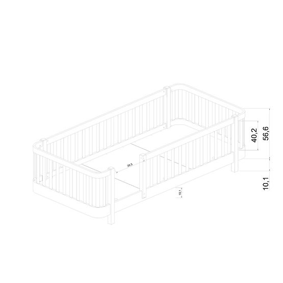 Children's Montessori Beech Bed Kate - White