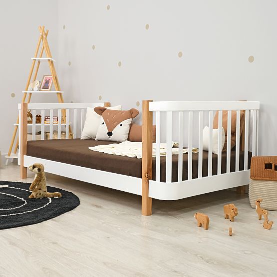 Children's Montessori Beech Bed Kate - White