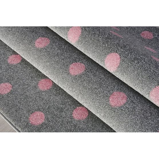 Children's rug CIRCLE silver-gray/ pink