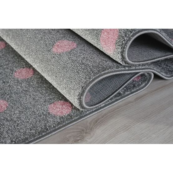 Children's rug CIRCLE silver-gray/ pink
