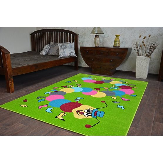 Children's rug FUNKY TOP Caterpillar green