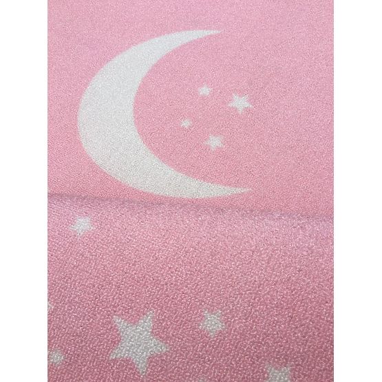 Children's rug LOVE YOU MOON pink / white
