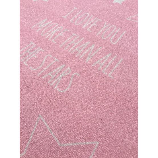 Children's rug LOVE YOU STARS pink / white