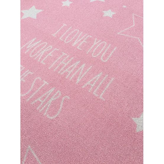 Children's rug LOVE YOU STARS pink / white