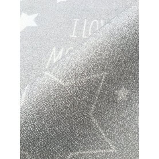 Children's rug LOVE YOU STARS silver-grey/white