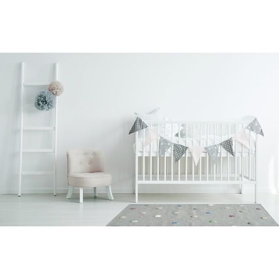 Children's rug with dots - grey