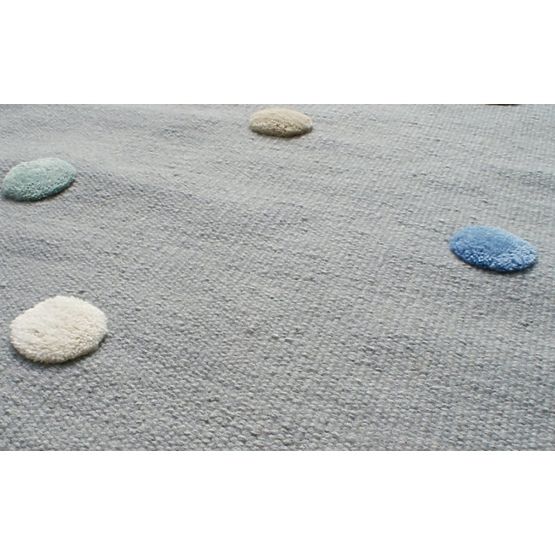 Children's rug with dots - grey